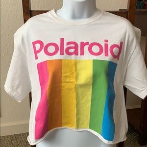 Polaroid graphic tee crop top